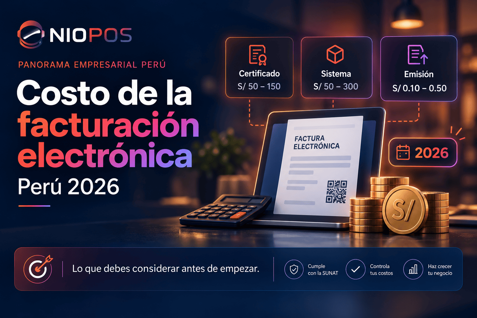 Cuánto cuesta la facturación electrónica en Perú 2026 | NIOPOS