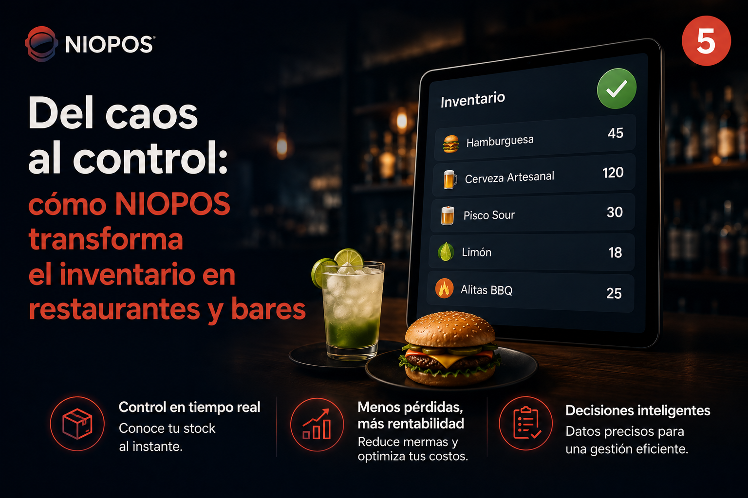 Inventario para restaurantes y bares: control real | NIOPOS